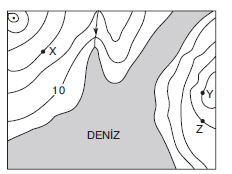 YGS Arazi Rehberimiz: İzohipsler Soruları Test 3 