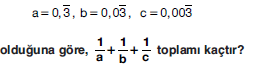YGS Devirli Kesirler Soruları Test 1 