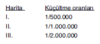 YGS Haritalarla Yolculuk (Ölçek ve Türleri) Soruları Test 1 