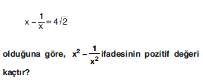 YGS Özdeşlikler ve Çarpanlara Ayırma Soruları Test 3