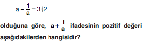 YGS Özdeşlikler ve Çarpanlara Ayırma Soruları Test 3