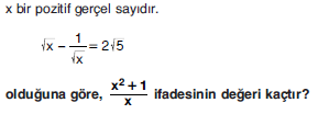 YGS Özdeşlikler ve Çarpanlara Ayırma Soruları Test 3