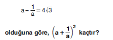 YGS Özdeşlikler ve Çarpanlara Ayırma Soruları Test 3