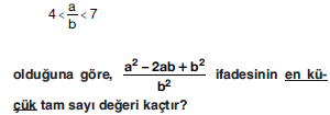 YGS Özdeşlikler ve Çarpanlara Ayırma Soruları Test 4