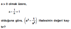 YGS Özdeşlikler ve Çarpanlara Ayırma Soruları Test 5