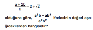 YGS Özdeşlikler ve Çarpanlara Ayırma Soruları Test 5