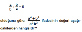 YGS Özdeşlikler ve Çarpanlara Ayırma Soruları Test 5
